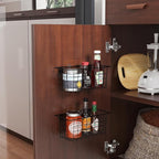 MaraFansie Hanging Kitchen Baskets Wire Storage Basket Adhesive and Screws Basket Over the Cabinet Door Organizer with Adhesive Strips and Screws Accessories, 2 Installations, 2 Pack