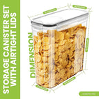 Utopia Kitchen Cereal Containers Storage Set – 6 Pack 4L(135.2 oz) Airtight Food Storage Containers with Lids, BPA-Free Cereal Dispensers for Pantry Organization and Storage (Clear)