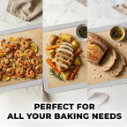 Zulay Kitchen (2 Pack) Silicone Baking Mat Sheet Set - Reusable Baking Mat Nonstick - Half Sheet Baking Mat For Oven - 16.5" x 11.6" (Light Gray)