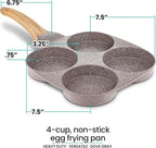 Modern Innovations Dove Gray 4 Cup Nonstick Pan Omelette Mini Pancake Pan for Stove Top Gas and Electric Small Skillet Breakfast Maker