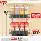 SpaceAid Pull Out Spice Rack Organizer for Cabinet, Heavy Duty Slide Out Seasoning Kitchen Organizer, Cabinet Organizer, with Labels, 8.5" W x10.75 D x8.5 H, 1 Drawer 2-Tier