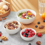 AntoKueh White 4.5in Small Ceramic Bowls, 12 OZ Cereal Bowls Set of 6 for Dessert, Rice, Jello, Pudding, Yogurt, Dishwasher/Microwave safe