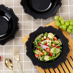 COLOSUS Black Plastic Party Bowls (60 Pack) 12 Oz Disposable Soup/Salad Bowl, Fancy Shatterproof Dinnerware for Catering, Holidays, Weddings, and Everyday Use