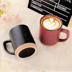 Red Diner Coffee Mugs Set of 4,11 Oz Ceramic Espresso Cups Set with Handle Cup with Speckled for Children Boys Girls Women Men Gifts Microwave & Dishwasher Safe