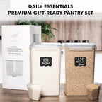 WHITE FEATHER SUPPLIES 2 PC [6.5L / 220 Oz] Large Flour Sugar Storage Containers - Leak Proof, BPA Free, Clear Plastic Food Storage Containers with Lids Airtight - Bulk Storage for Kitchen and Pantry
