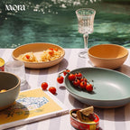 MORA Medium Bowls Set of 4, 28oz Ceramic Pottery Everyday Bowls - Microwave, Oven and Dishwasher Safe - Merrigold