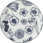 Gibson Home Westerly Court 16-Piece Dinnerware Set, Blue Floral Stoneware Plates & Bowls, Service for 4, Round Durable Everyday Dish Set