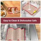 Macaron Silicone Baking Mats, 3 PCS Non Stick Macaroon Mat Silicone for Macarons, Cookie, Pastry, Red