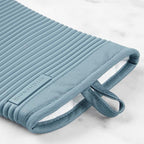 KITCHENAID Ribbed Soft Silicone Oven Mitt 2-Pack Set, 7.5"x13", Fog Blue