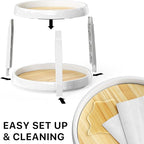 Simple Houseware 2-Tier Lazy Susan Spice Organizer, 10-Inch Diameter, Oak