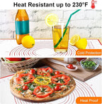 HOOMIL Silicone Baking Mat, Non-Stick, Non-Slip, Extra Large Pastry Mat for Rolling Dough, Bread Pie Crust Pizza Cookies Fondant Making, with Measurements - 28"x20"