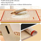 Silicone Baking Mat,28in×20in & 16in×12in Pastry Mat,Measuring Non-slip Dough mat Mats for Baking,Kneading Dough,Table Mats Red(2Pack)