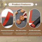 Silicone Baking Mat Nonstick Food Safe Tray Pan Liners Perfect Bakeware for Making Cookies, Macarons, Bread and Pastry (11x15"/ 4 Pack)