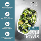 Posh Setting White Plastic Serving Bowls - Oval, 72 Ounce, 4 Pack