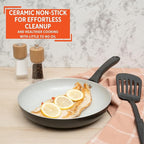 IMUSA 9.5" Premier Ceramic Nonstick Fry Pan with Cool Touch Handle, Matte Black