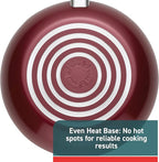 T-fal Essence, 20 Piece Non-Stick pots and pans Cookware Set, Red