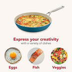 KitchenAid Hard Anodized Ceramic Induction Nonstick Cookware Frying Pan/Skillet, Dishwasher Safe, 10 Inch Non Stick Fry Pan with Stainless Steel Handle - Agave Blue