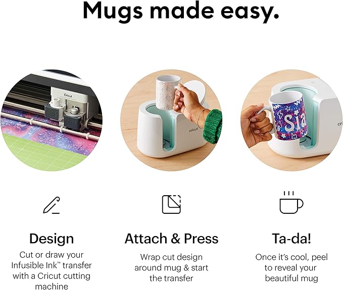 Cricut Mug Press Ceramic Mug Blank 15oz 2/Pkg-White