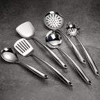 18/10 Stainless Steel Cooking Utensils Set, 11 PCS Long Large Metal Cooking Utensil Tools Set, Mirror Polished Kitchen Gadget Cookware and Kitchen Tool Set, Dishwasher Safe