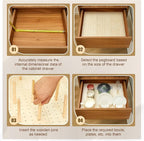 Kigley 3 Pcs Wood Pegboard Drawer Organizer with 32 Pegs Wooden Peg Board Drawer Shelf Organizer Adjustable Peg System for Dishes Plate Pot Container Cookware Utensil Kitchen(17 x 5.91 in)