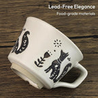 Ceramic Coffee Mug, 12 oz Small Novelty Unique Teacup with Handle, Stoneware Cup for Tea Mocha Latte Cappuccino (Fox)