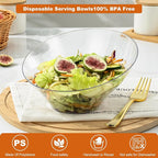 Goodluck 5 Pack Clear Plastic Serving Bowls for Party - 20 OZ Angled Disposable Serving Bowls for Wedding Party Chip, Candy, Salad & Fruit
