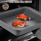 11-Piece Nonstick Baking Pans Set - Professional Grade Carbon Steel Bakeware with Premium Coating- Dishwasher Safe, Stackable, Oven Safe to 450°F (Steel Gray)