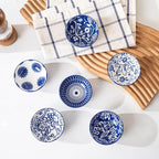 Ceramic Dipping Bowls Set - Mini 2.7 Oz Soy Sauce Dishes - 3 inch Small Side Dishes for Appetizers Charcuterie Sushi Sauce Snack Soy - Pinch Bowls for Kitchen Prep - Set of 6 - Vintage Blue