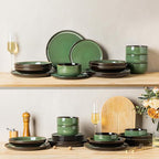 LERATIO Ceramic Dinnerware Sets for 4,Porcelain Plates and Bowls Sets,Handmade Reactive Glaze Dishes Set,Oven&Dishwasher & Microwave Safe,Service for 4