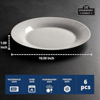 10 Strawberry Street Simply White 10.5" Round Dinner Plate, Set of 6