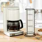 Signature Housewares Stackable Coffee Mug Tower Set with Metal Wire Rack - 15 Ounce Coffee Mugs for Coffee, Tea, Cocoa, Milk, Cappuccino, Hot Chocolate Set of 4 - White Coffee