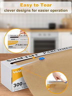 SMARTAKE Parchment Paper Roll for Baking, 15 in x 242 ft, 300 sq.ft, Non-Stick Baking Paper Sheets with Slide Cutter, Heavy Duty Extra Long, for Kitchen Baking Cooking Grilling Steaming, Unbleached