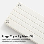 Razborci Instant Dry Sink Caddy Kitchen Sink Organizer, Quick Drying Stone Tray Diatomite Sponge Holder Soap Dish, Bathroom Countertop Fast Dry Water Absorbing Vanity Rack, Beige,12" x 5"
