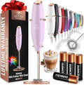 Zulay Kitchen Powerful Milk Frother Wand With 4 AA Duracell Batteries - Ultra Fast Handheld Drink Mixer - Electric Whisk Foam Maker for Coffee, Lattes, Cappuccino, Matcha & Creamer