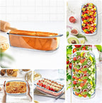 Glass Loaf Pans for Baking Bread with Lids - 1.9 Qt Glass Loaf Pan | Oven, Dishwasher, Fridge, Freezer & Microwave Safe, Bread Pan Suit for Lasagna, Meatloaf, Banana - 2Pcs