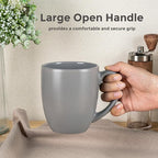 GBhome 16oz Coffee Mugs Set of 6, Large Ceramic Coffee Mugs for Man, Woman, Dad, Mom, Modern Coffee Mugs Set with handle for Tea/Latte/Cappuccino/Milk/Cocoa. Dishwasher&Microwave Safe,Matte Grey