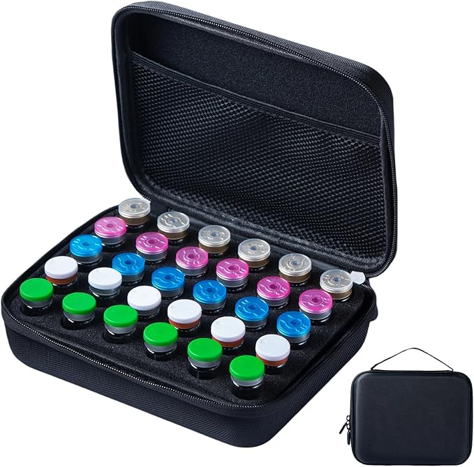 Insulin Fridge Holder Storage Case Insulin Vial Protector Holder Insulin Cooler Travel Case Organizer Fits Standard 10ml U-100 Vials 30-Slot,Black (30 Slots)