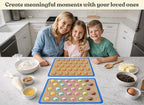 Macaron Silicone Baking Mats Set of 2, Half Sheet Nonstick Reusable Baking Sheet Liners for Macarons, Cookies and Pastry, Blue