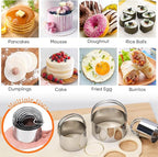 9PCS Stainless Steel Pastry Blender Set, 3 Cup Flour Sifter, Biscuit Cutter, Pastry Cutter, Dough Cutter, Silicone Baking Mats, for Cooking Cookies and Donuts, Cakes, Biscuits or Making Pancakes