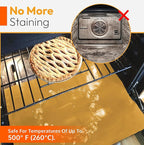 Gold 2 Pack Large Thick Heavy Duty Non Stick Teflon Oven Liners Mat, 17"x 25" BPA and PFOA Free, for Bottom of Electric Oven Gas Stove Microwave Charcoal or Gas Grills