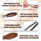 3Pcs Wooden Tongs for Cooking 7" 9" 12" Wooden Salad Tongs Stainless Steel with Hanging Hole and Walnut Wood Tip Wooden Kitchen Tongs, Wooden Tongs for Serving Food BBQ Salad Cooking and Grilling