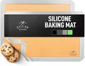 Zulay Kitchen (2 Pack) Silicone Baking Mat Sheet Set - Reusable Baking Mat Nonstick - Half Sheet Baking Mat For Oven - 16.5" x 11.6" (Light Gray)