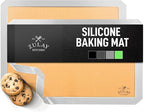 Zulay Kitchen (2 Pack) Silicone Baking Mat Sheet Set - Reusable Baking Mat Nonstick - Half Sheet Baking Mat For Oven - 16.5" x 11.6" (Light Gray)