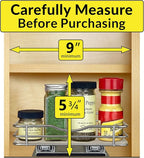 LYNK PROFESSIONAL® Pull Out Spice Rack Organizer for Inside Kitchen Cabinets - 8-3/8 inch Wide - Slide Out Drawer – Chrome Sliding Spice Organization for cabinet - Spice Racks - 1 Tier