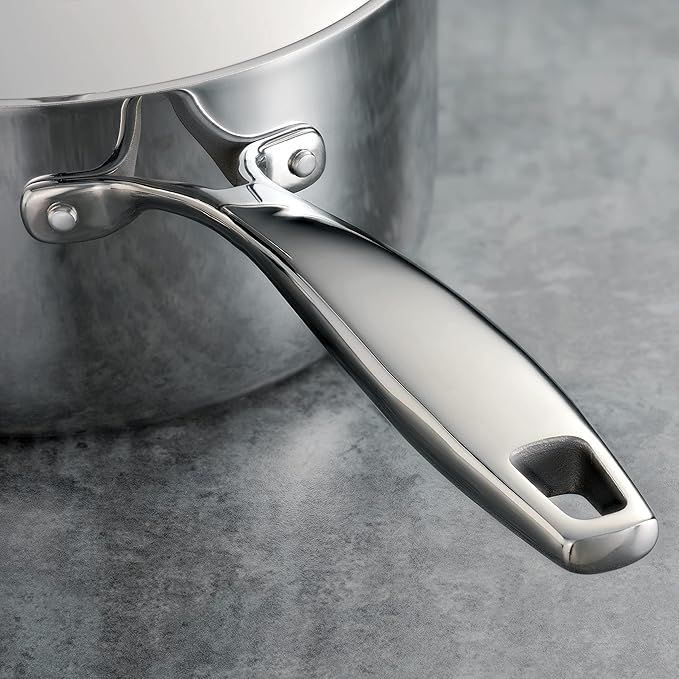 Tramontina Signature Tri-Ply Clad Stainless Steel 2-Quart Sauce Pan with Lid, Induction-Ready, Dishwasher-Safe, NSF-Certified, Made in Brazil
