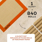 Silpat Premium Non-Stick Silicone Baking Mat, Toaster Oven Size, 7-7/8 x 10-7/8, Tan