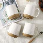 HASENSE Ceramic Coffee Mugs White,15oz Coffee Mugs Set of 6 with Handle, Large Coffee Cups for Latte, Tea, Cocoa and Hot Chocolate,Coffee Mugs for Men and Women, Microwave and Dishwasher Safe, White