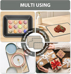 Macaron Silicone Baking Mats, 3 PCS Non Stick Macaroon Mat Silicone for Macarons, Cookie, Pastry, Gray