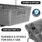 Simple Houseware 2 Tier Bathroom Organizer Tray Pull-Out Sliding Drawer, Under Sink Storage, Gray