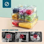 10 Pack Clear Fridge Organizer, Stackable Refrigerator Organizer Bins with Lids, Fridge Storage Containers for Kitchen, Food, Cabinets, Fruits, Vegetables, Cereals